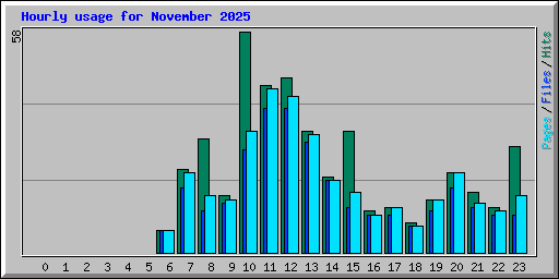 Hourly usage for November 2025
