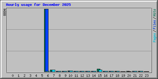 Hourly usage for December 2025
